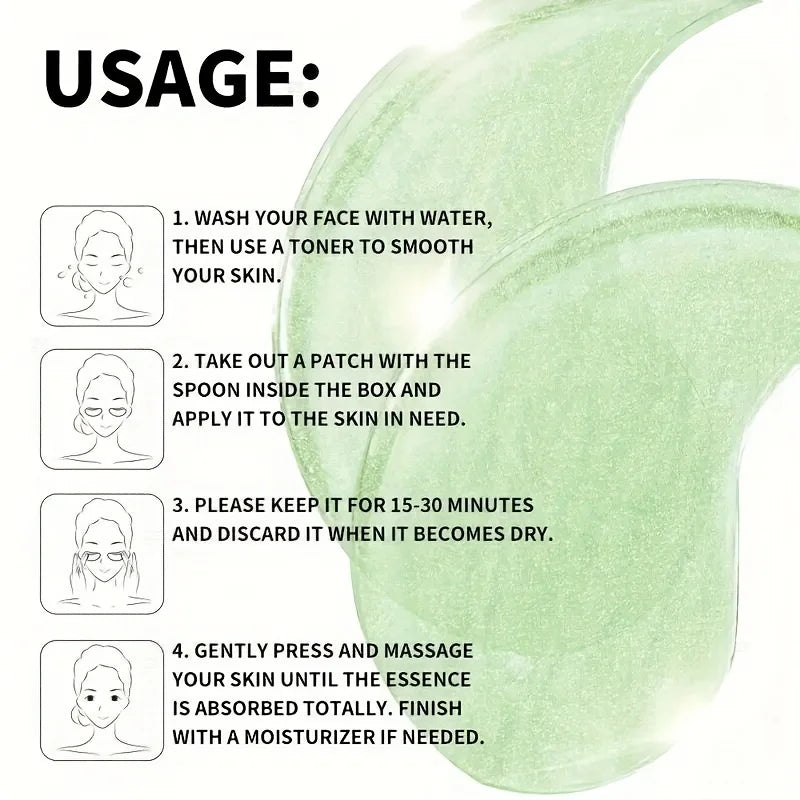 60 uds. Mascarillas de ojos de ácido hialurónico de algas marinas parches de colágeno para ojos para reducción de círculos oscuros cuidado Facial productos de belleza para el cuidado de la piel