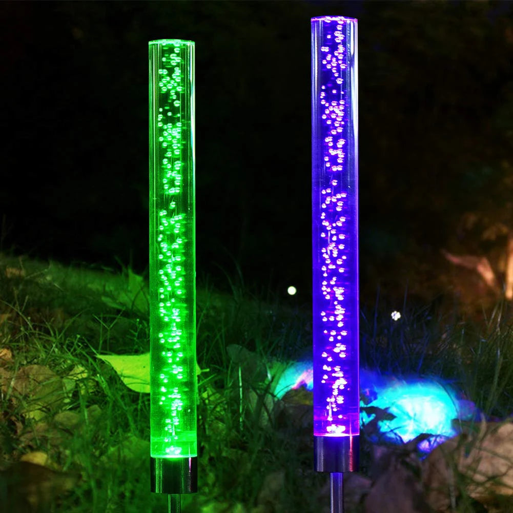 1 ud./2 uds. Luces solares de jardín, luces de tubo solares, luz de burbuja acrílica Solar, luces LED solares que cambian de Color RGB para camino y césped