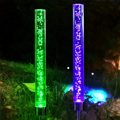 1 ud./2 uds. Luces solares de jardín, luces de tubo solares, luz de burbuja acrílica Solar, luces LED solares que cambian de Color RGB para camino y césped