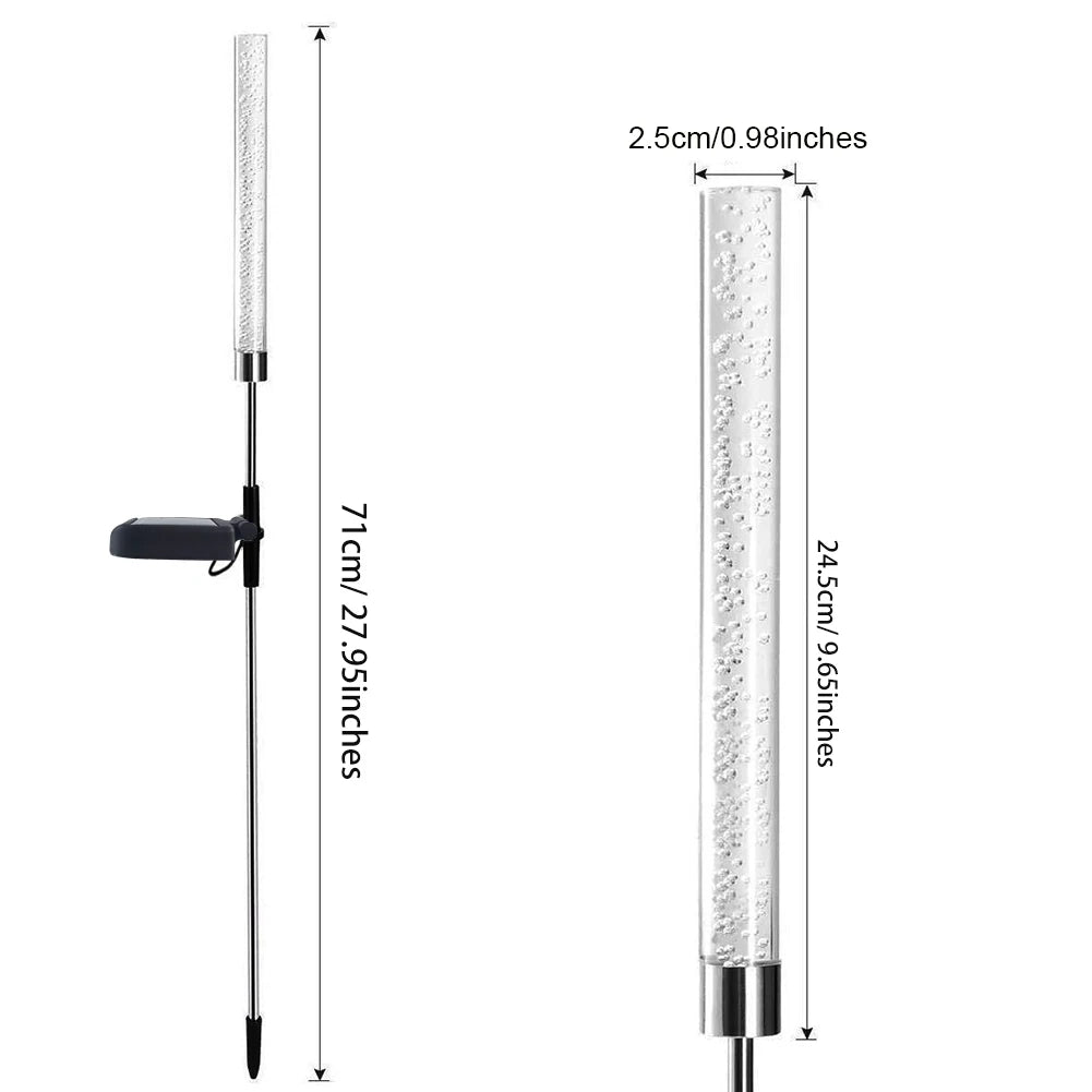 1 ud./2 uds. Luces solares de jardín, luces de tubo solares, luz de burbuja acrílica Solar, luces LED solares que cambian de Color RGB para camino y césped